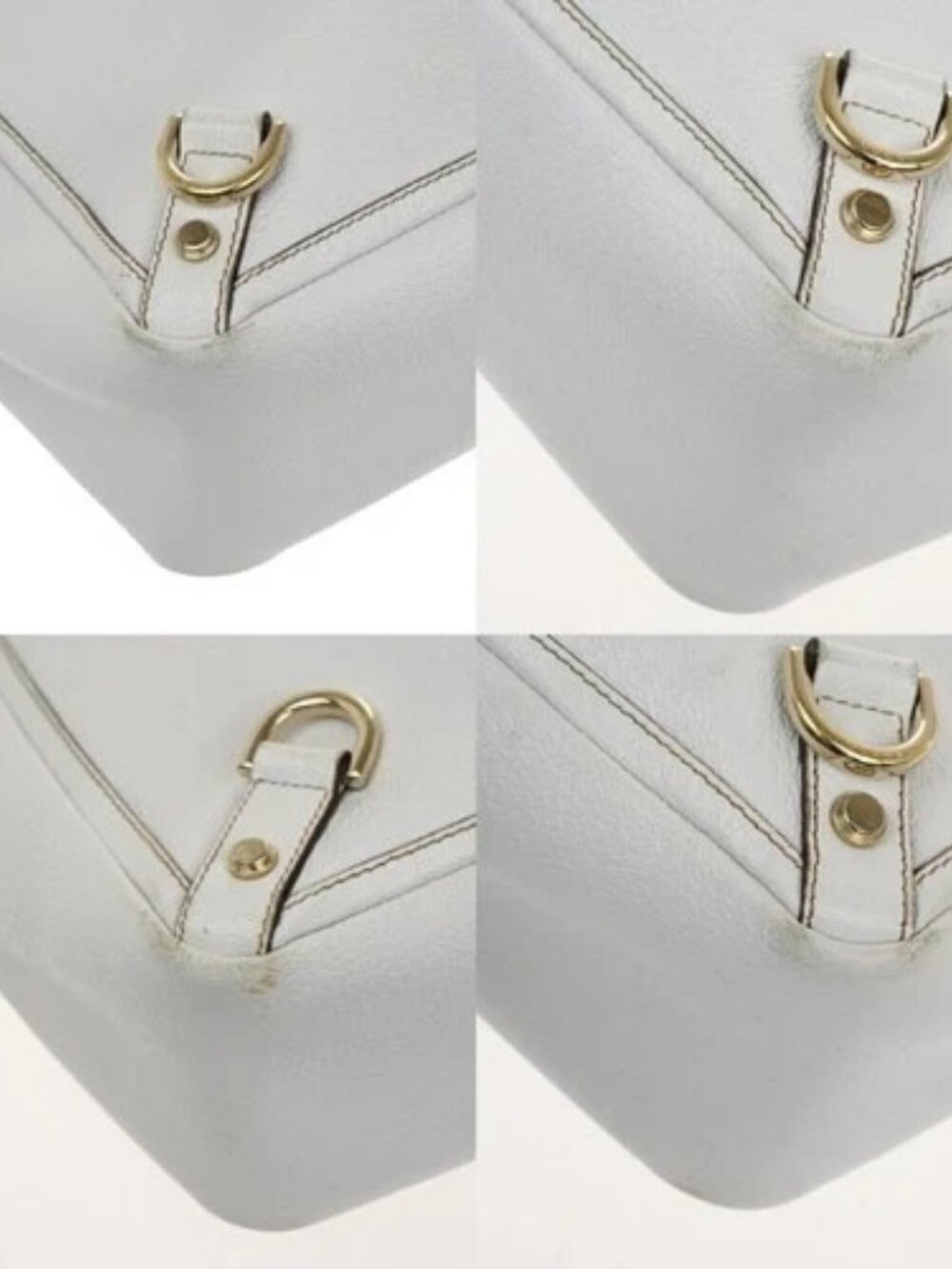 GUCCI Logo GG Pattern Abbey Shoulder Tote Bag Canvas Leather White GHW 34TA557 - Picture 7 of 16